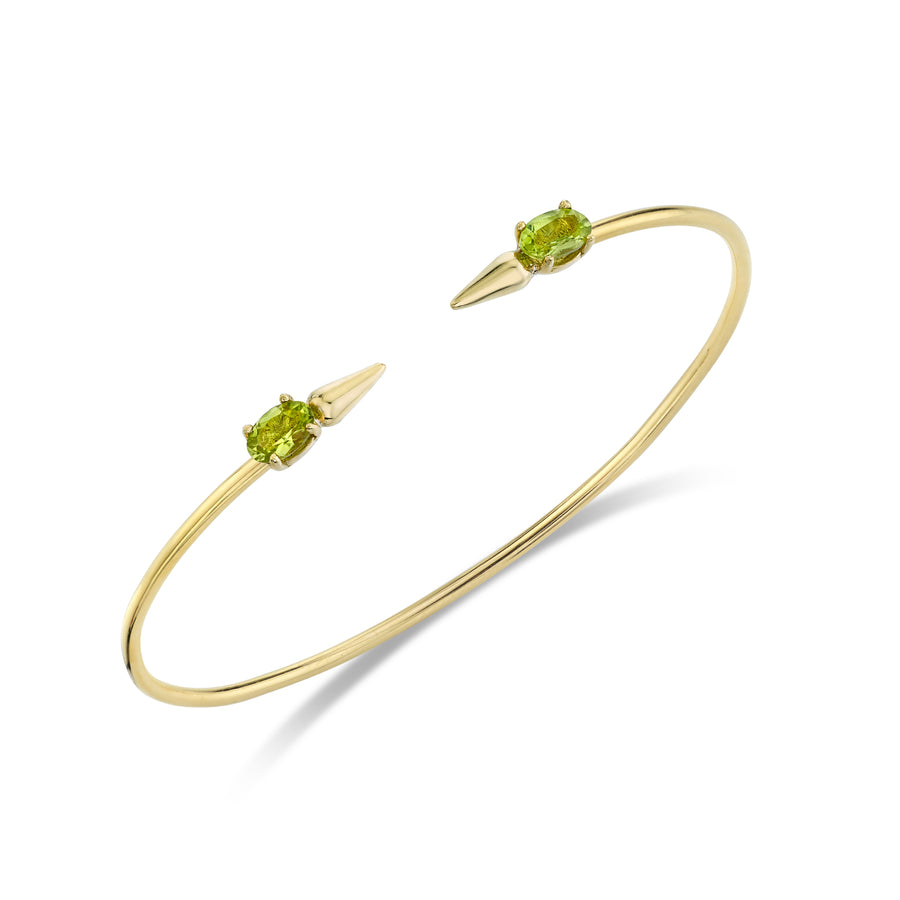 Spear Bangle with Gemstones - Peridot