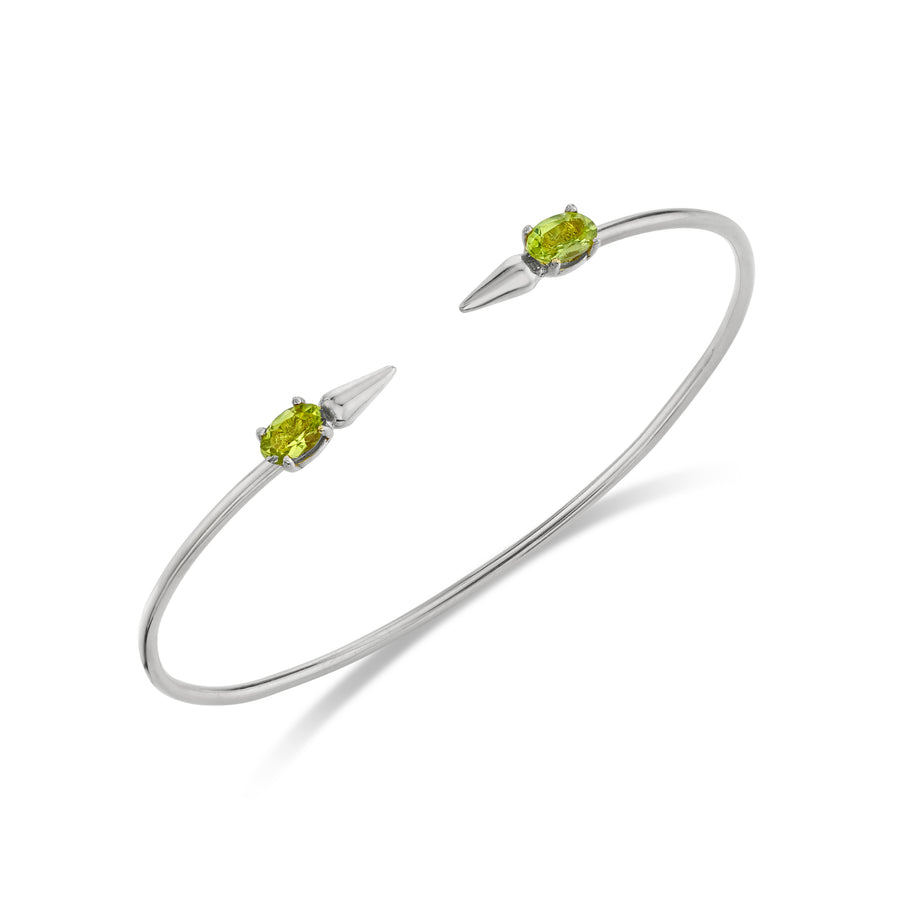 Spear Bangle with Gemstones - Peridot