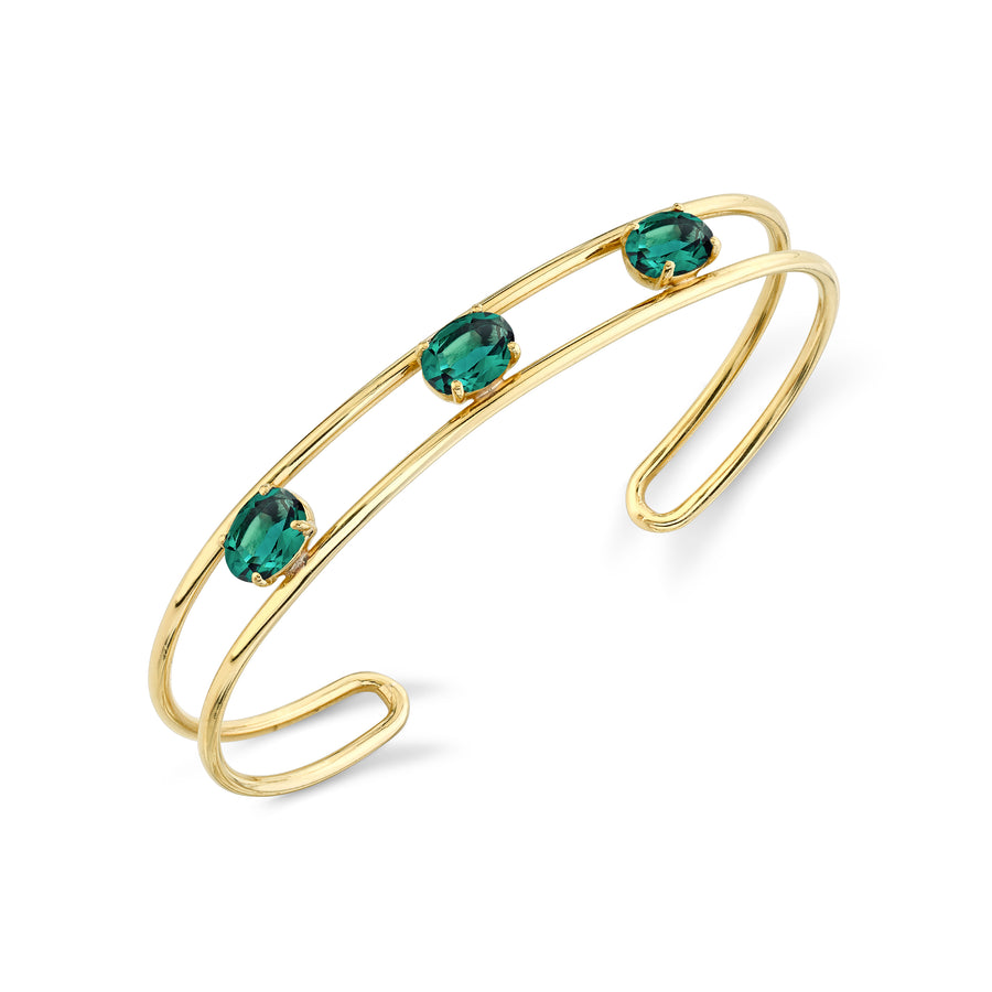 Tres Stone Double Wire Cuff