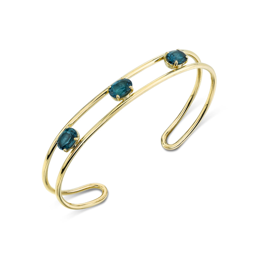 Tres Stone Double Wire Cuff