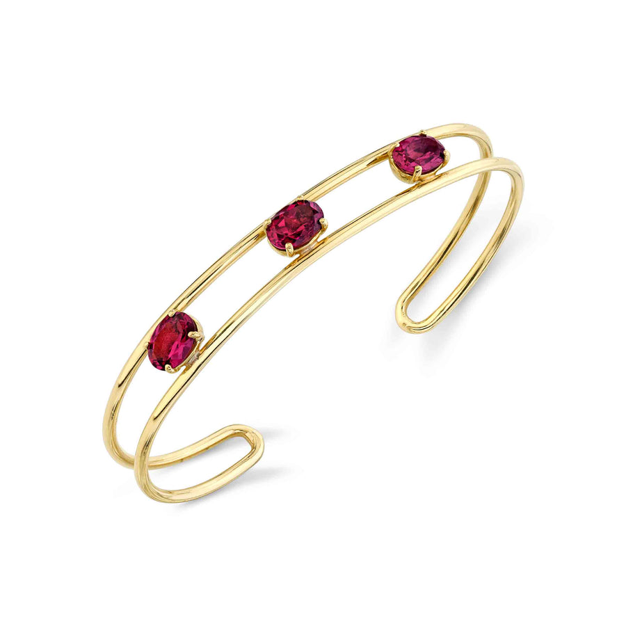 Tres Stone Double Wire Cuff