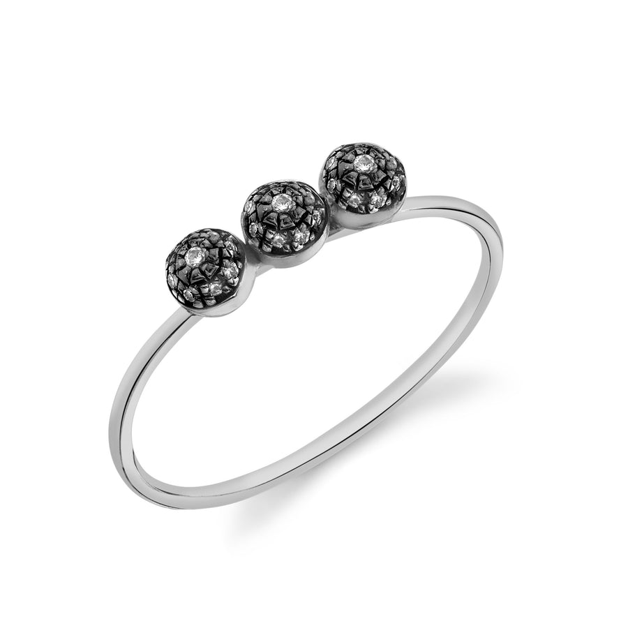 Triple Pave Ball Stacking Ring - Diamond