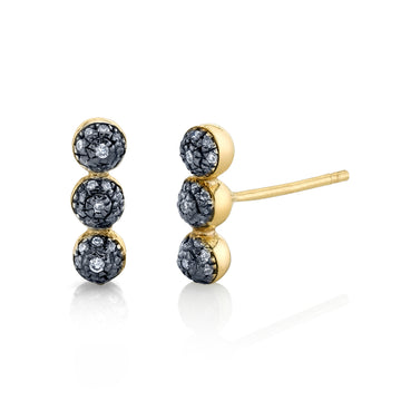 Triple Pave Ball Studs - Diamond